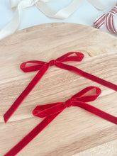 Load image into Gallery viewer, Red Coquette Hair Bows (set of 2)