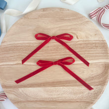 Load image into Gallery viewer, Red Coquette Hair Bows (set of 2)