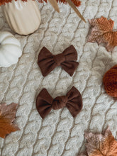 Load image into Gallery viewer, Brown Pointelle Hair Bow
