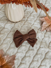 Load image into Gallery viewer, Brown Pointelle Hair Bow

