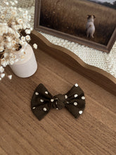 Load image into Gallery viewer, "Choco Dottie" Hair Bow
