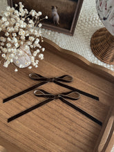 Load image into Gallery viewer, Chocolate Brown Velvet Coquette Bows (set of 2)
