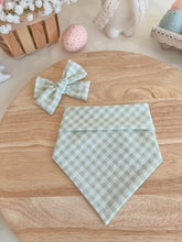 Load image into Gallery viewer, &quot;Light Green Gingham&quot; Bandana
