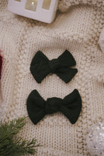 Load image into Gallery viewer, Evergreen Waffle Knit Hair Bow
