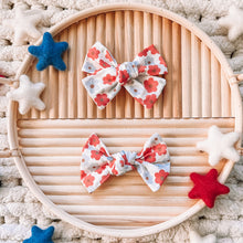 Load image into Gallery viewer, “Red, White, and Bloom” Hair Bow
