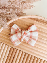 Load image into Gallery viewer, &quot;Just Peachy&quot; Gingham Hair Bow
